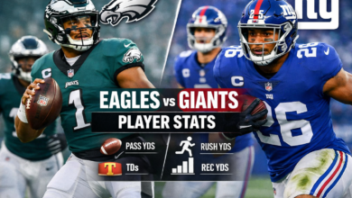 philadelphia eagles vs new york giants match player stats