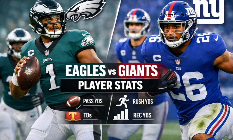 philadelphia eagles vs new york giants match player stats