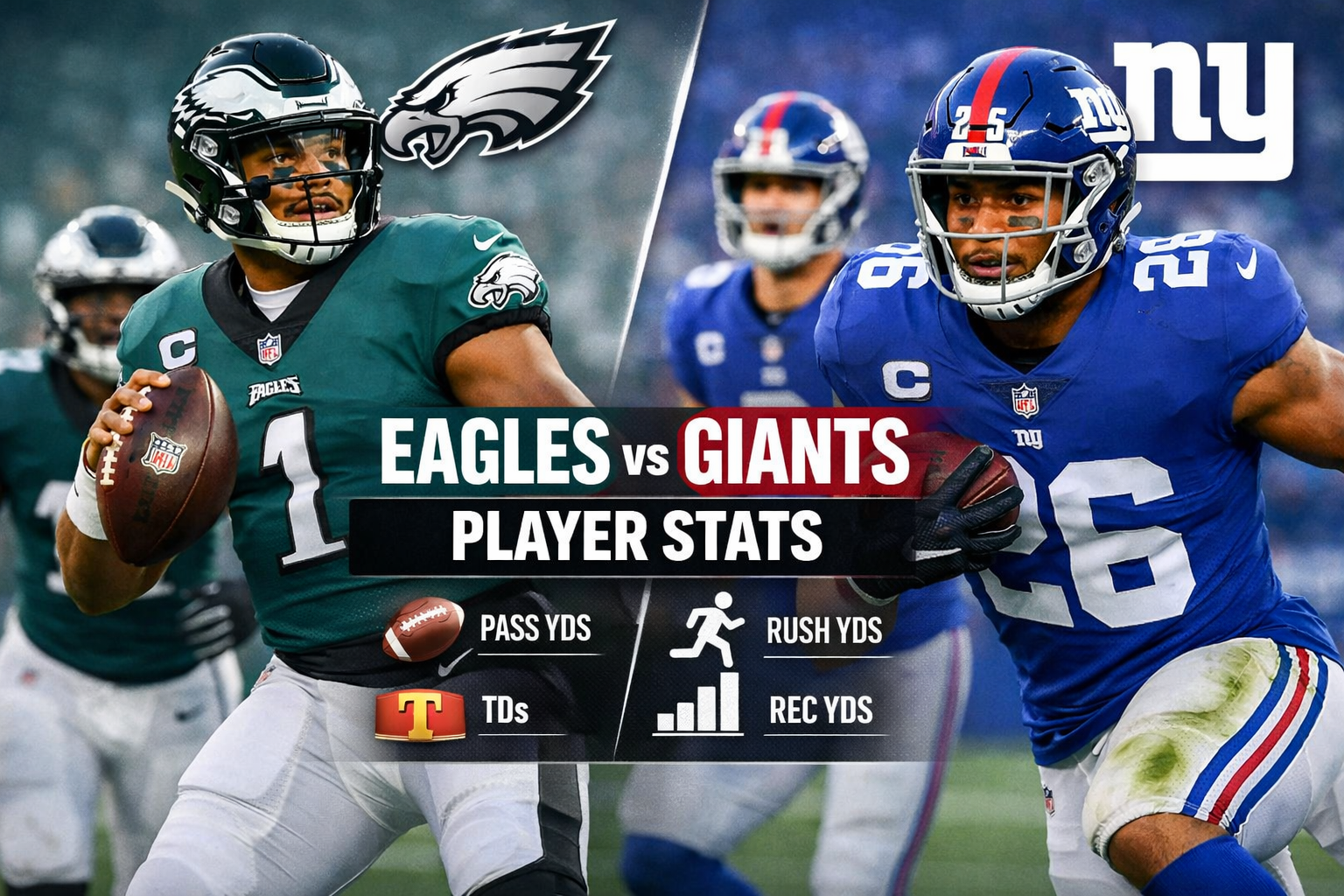 philadelphia eagles vs new york giants match player stats